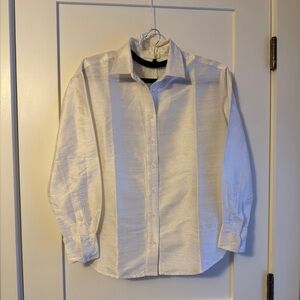 Julia Amory The Carolyn Shirt Dupioni Silk Blanc White XS